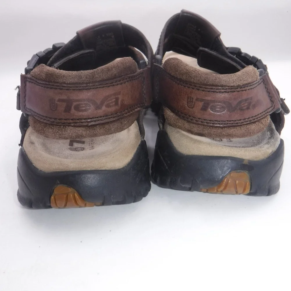 Teva Mens‎ Brown Waterproof Leather Fisherman Sandals Rugged Outdoor Hiking 11